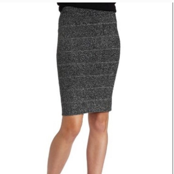 BCBG Scarlett Lurex Silver Bandage Skirt - Picture 6 of 6